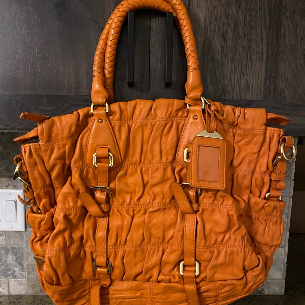 Prada Leather Tessuto Gaufre Tote Bag